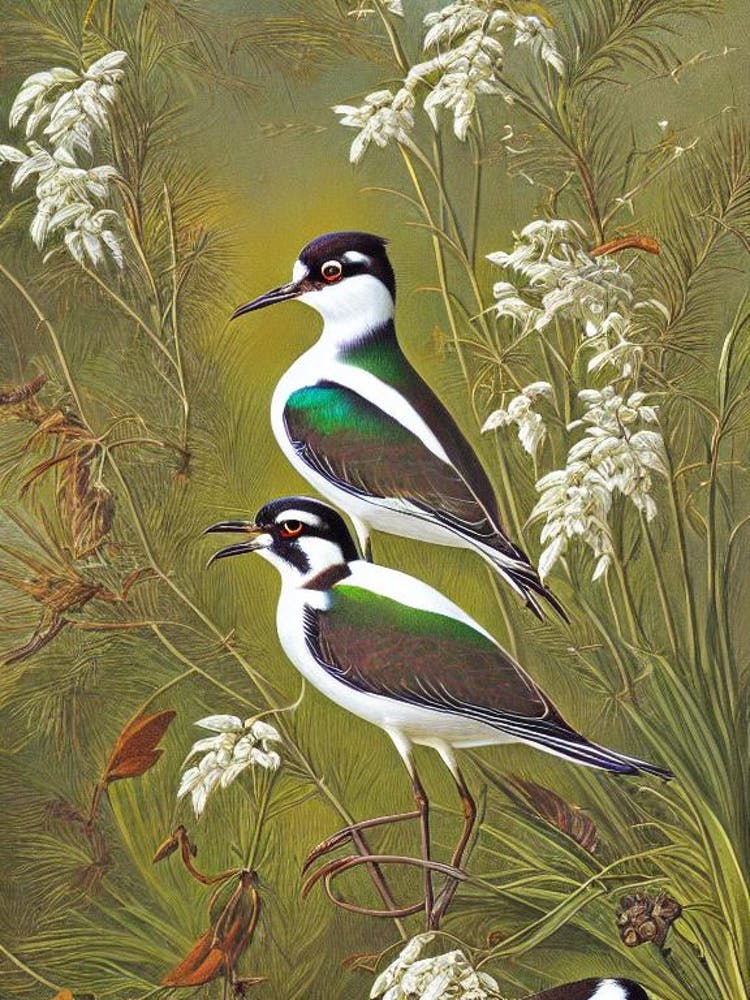 Lapwing Haeckel Style Vintage Illustration Bird