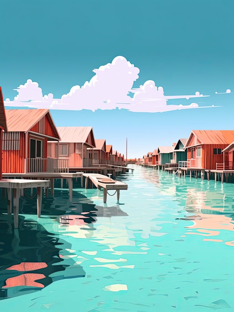 Maldives, Flat Illustration 1