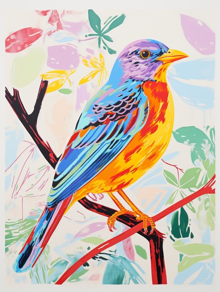 Colourful Bird Painting Lark 2