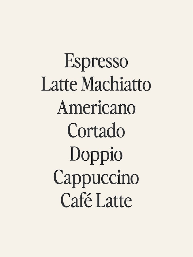 Espresso Latte Macchiato Americano