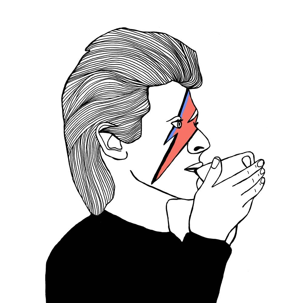 David Bowie Drinking Tea2 Line