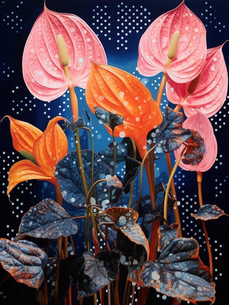 Surrealistische Floristik Flamingoblume 1 Blumenbild