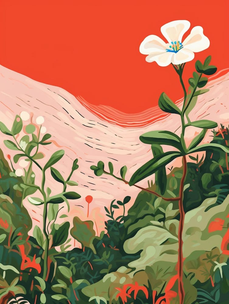 Boho Wildflower Painting White Campion 2