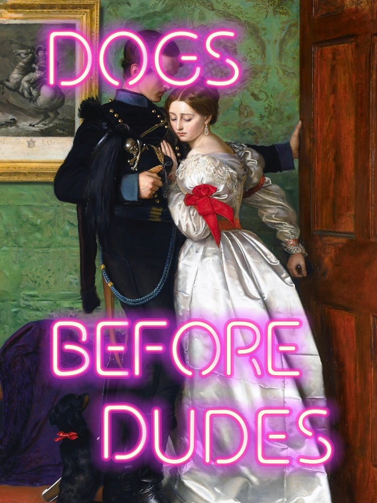 Dogs before dudes - Vintage altered wall art - Trendy wall art decor - dog lover gift