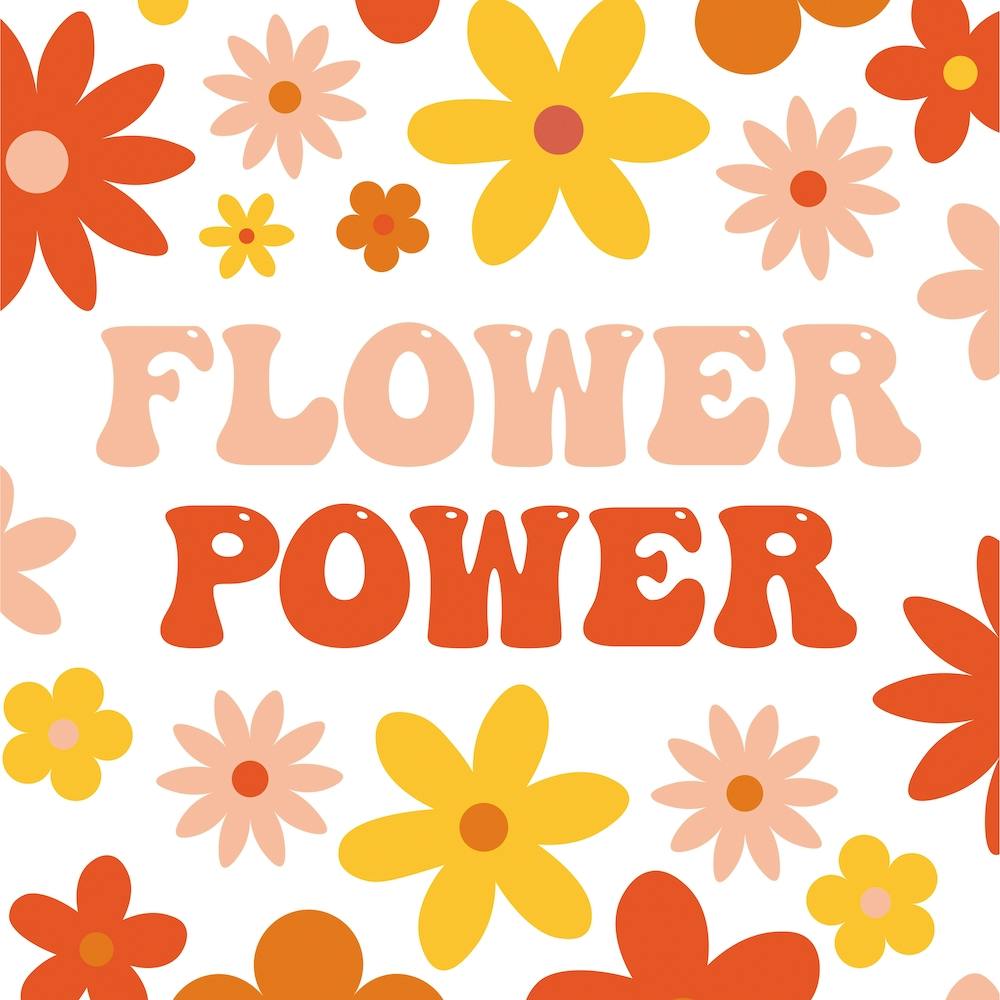 Flower Power Carré Rose