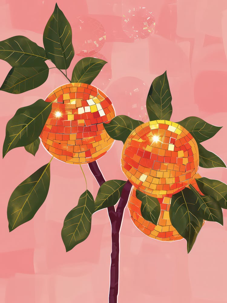 Orange Disco Ball Tree Green Oranges