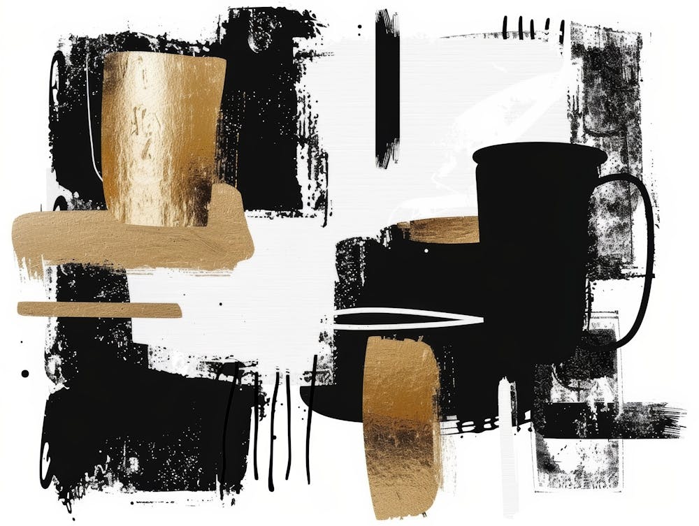 Black And Gold Abstract Painting 44