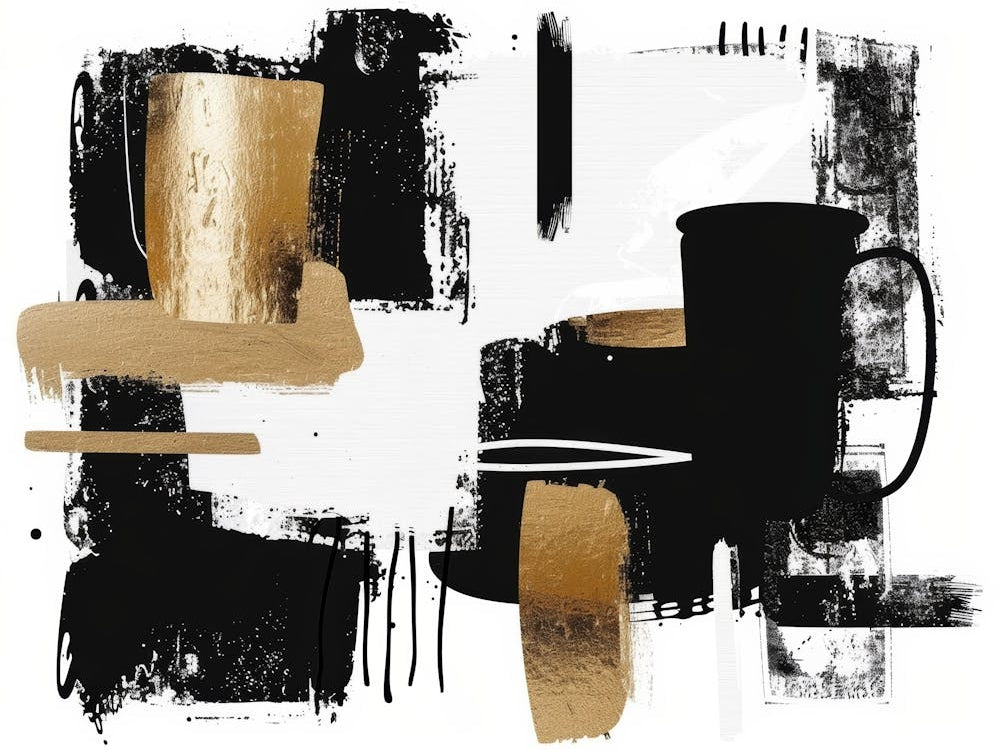 Black And Gold Abstract Painting 44