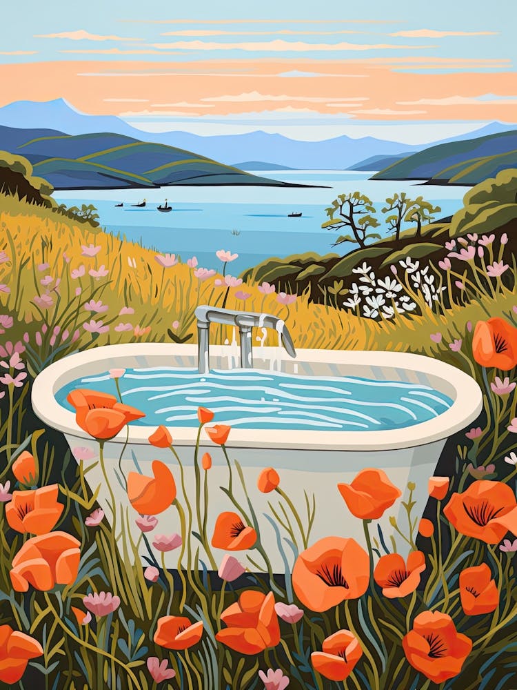 Bathtub View Illustration