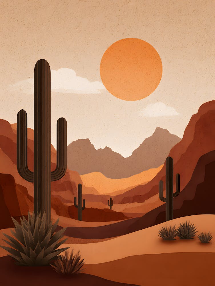 Desert Sunse Minimalist Desert Landscape 3