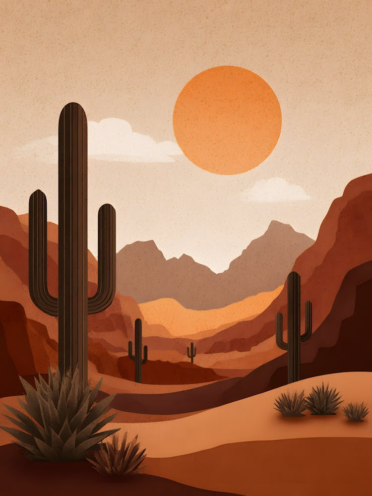 Desert Sunse Minimalist Desert Landscape 3