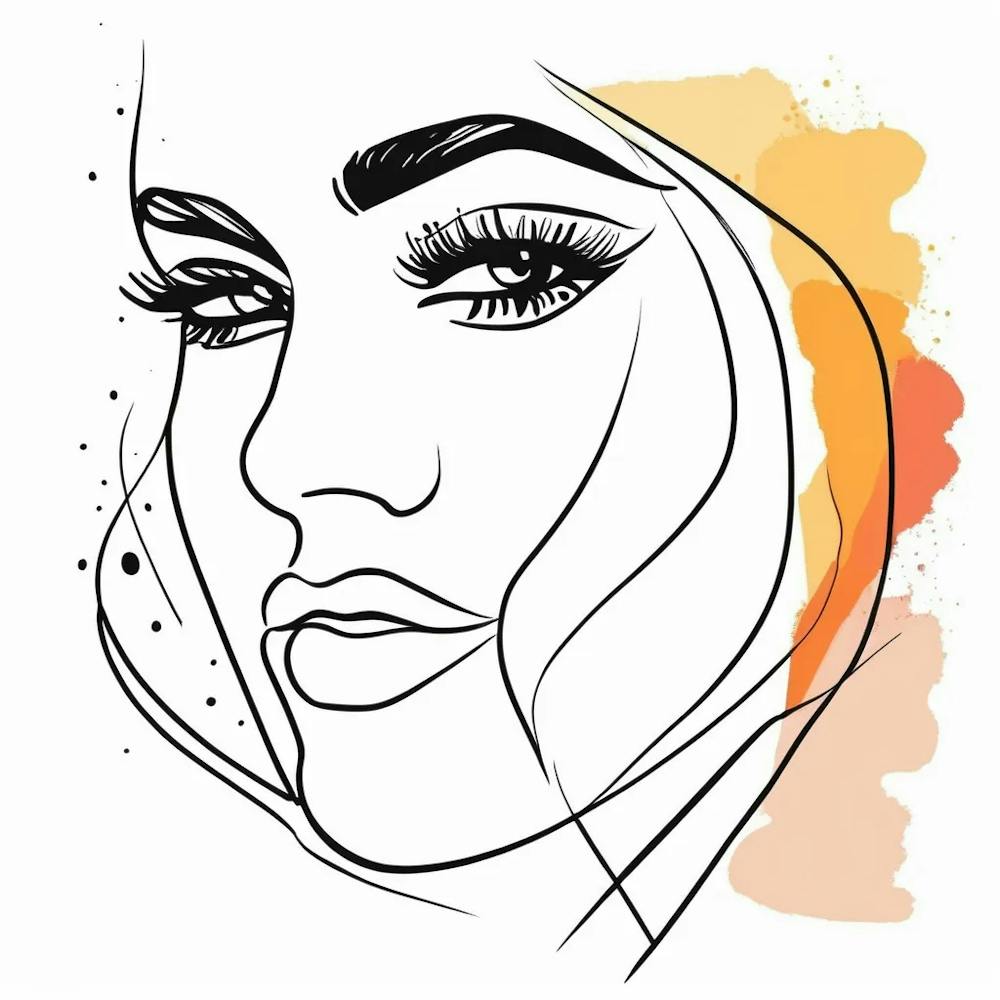 Watercolour Woman Line Art (29)