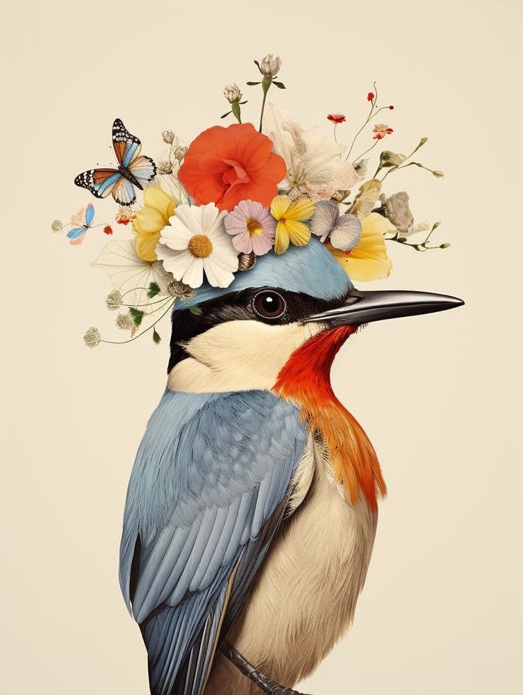 Bird With A Flower Crown Swallow 4