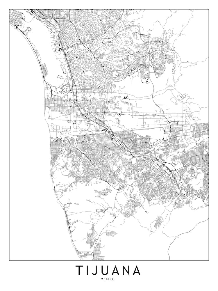 Tijuana White Map