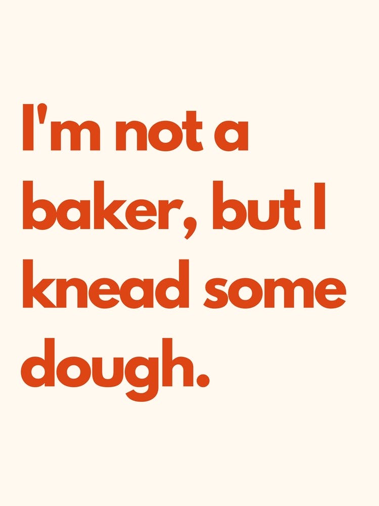 Knead Some Dough Kitchen Typography Cream Red