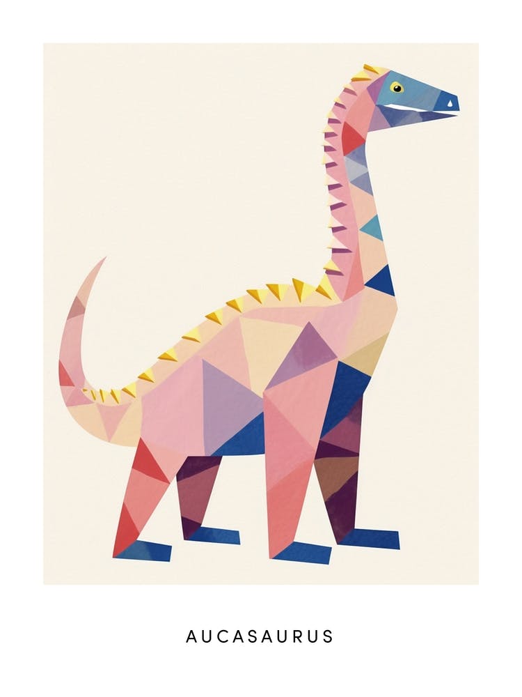 Nursery Dinosaur Art Aucasaurus Poster