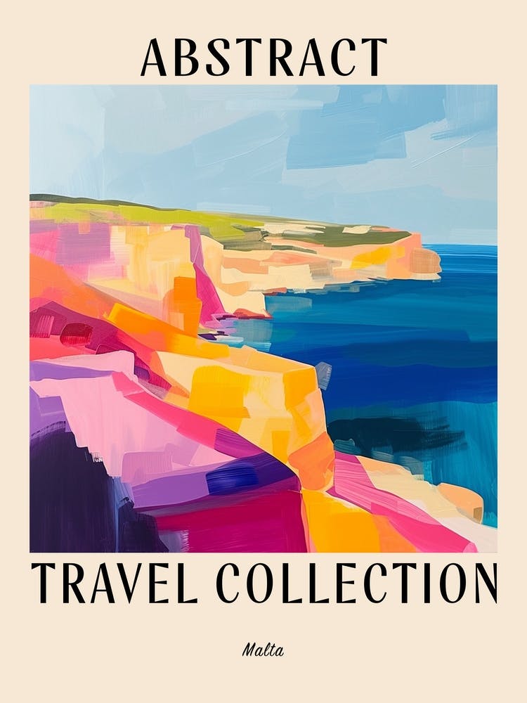 Abstract Travel Collection Poster Malta 2