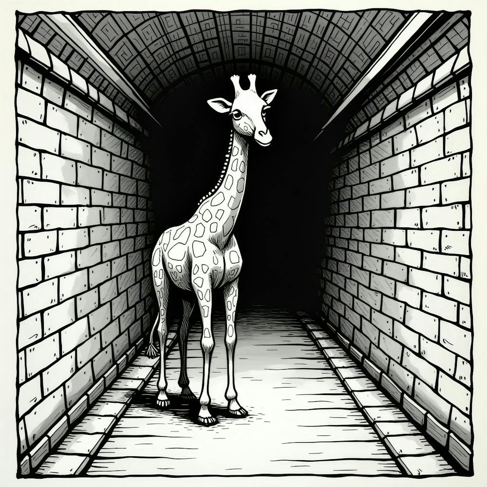 Giraffe In The Tunnel