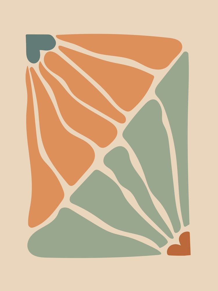 Abstract wavy Flowers pastel colors