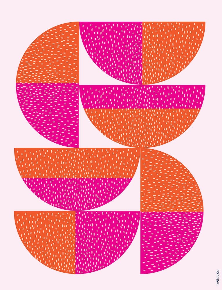 Orange And Pink semi circles