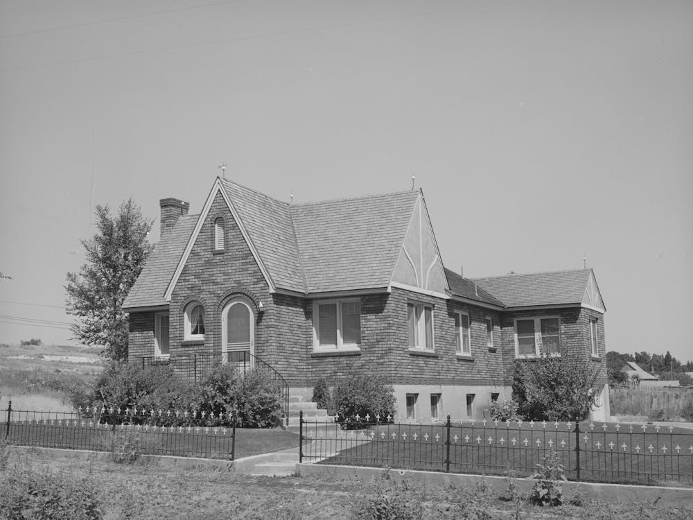 New House Of Mormon Farmer,Mendon, Utah By Russell Lee