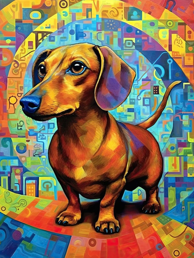 Dachshund abstract poster