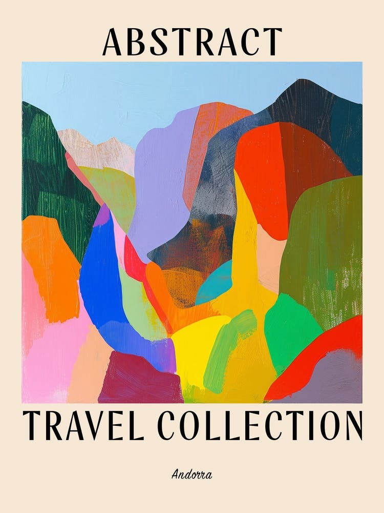 Abstrakte Reise-Kollektion Poster Andorra 5