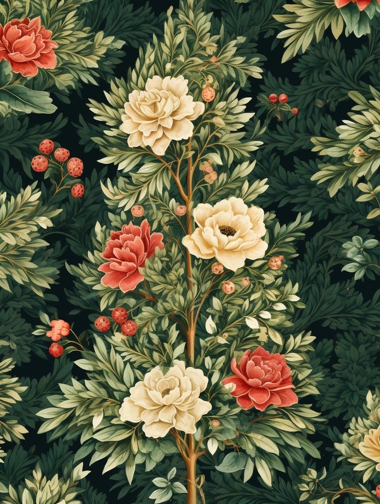 William Morris Style Christmas Tree 10