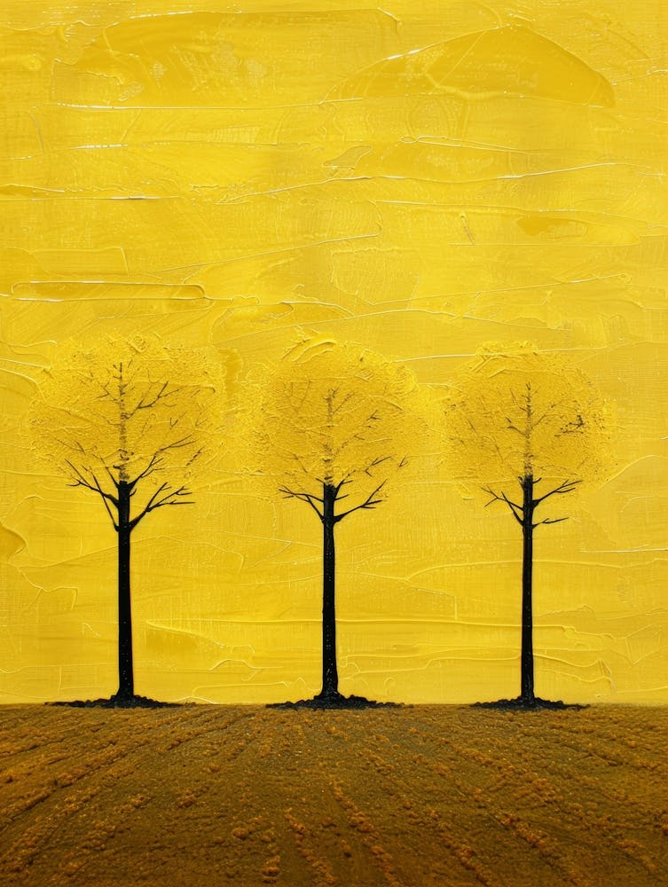 Three Trees In Yellow