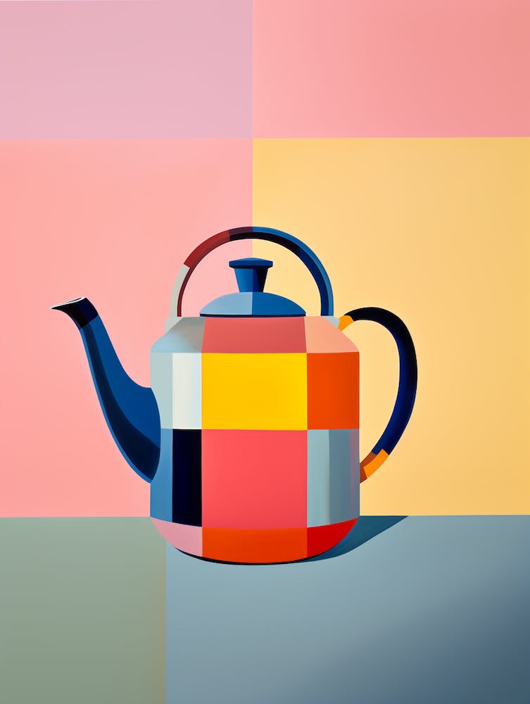 Matisse Inspired Teapot Tea Kitchen Cubism Poster 1