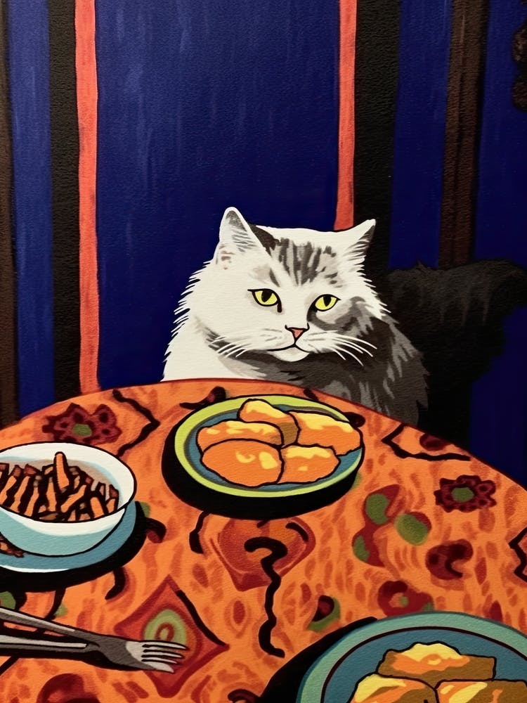 White Cat And Pasta 5