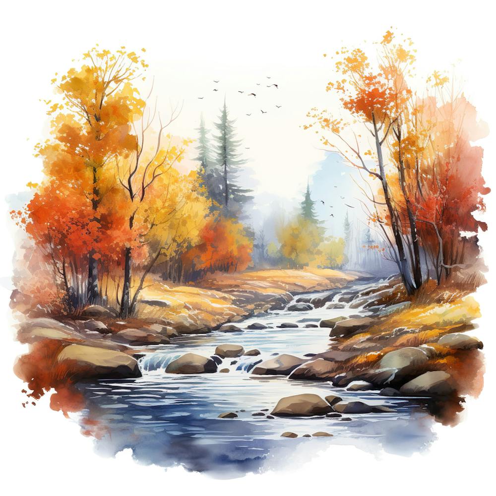 Watercolor Autumn Landscape 73