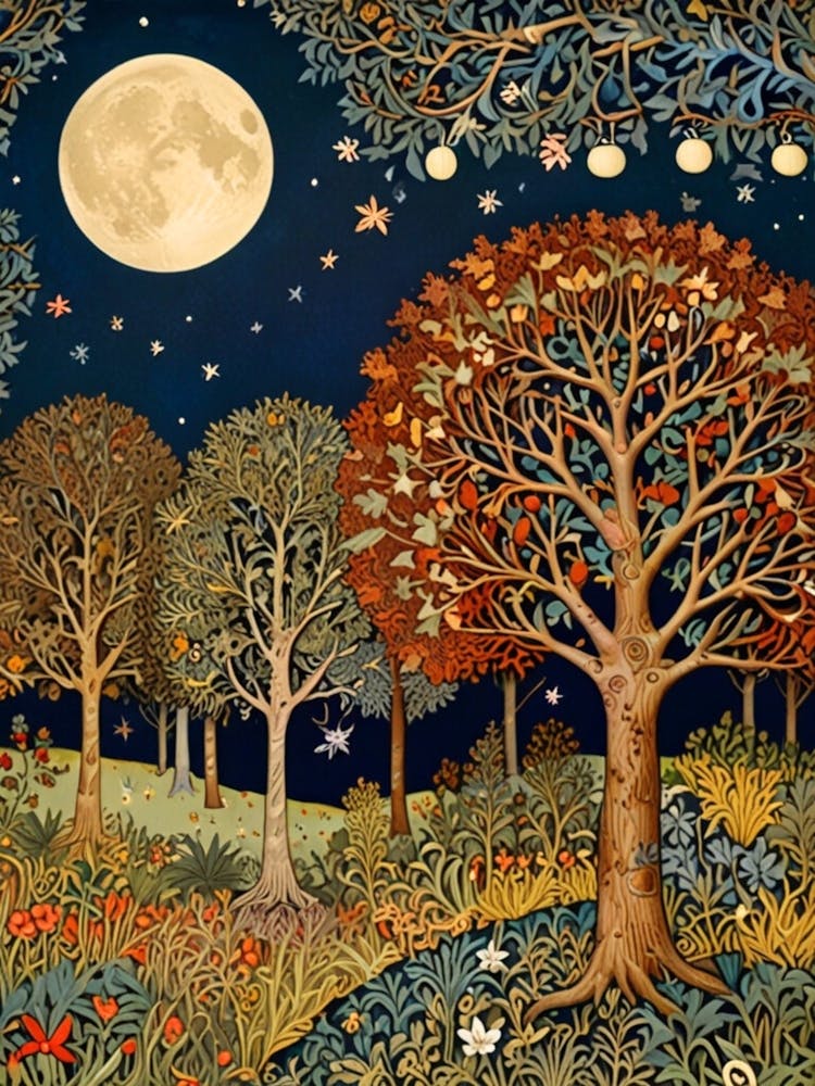 William Morris Moonlight In The Forest 128