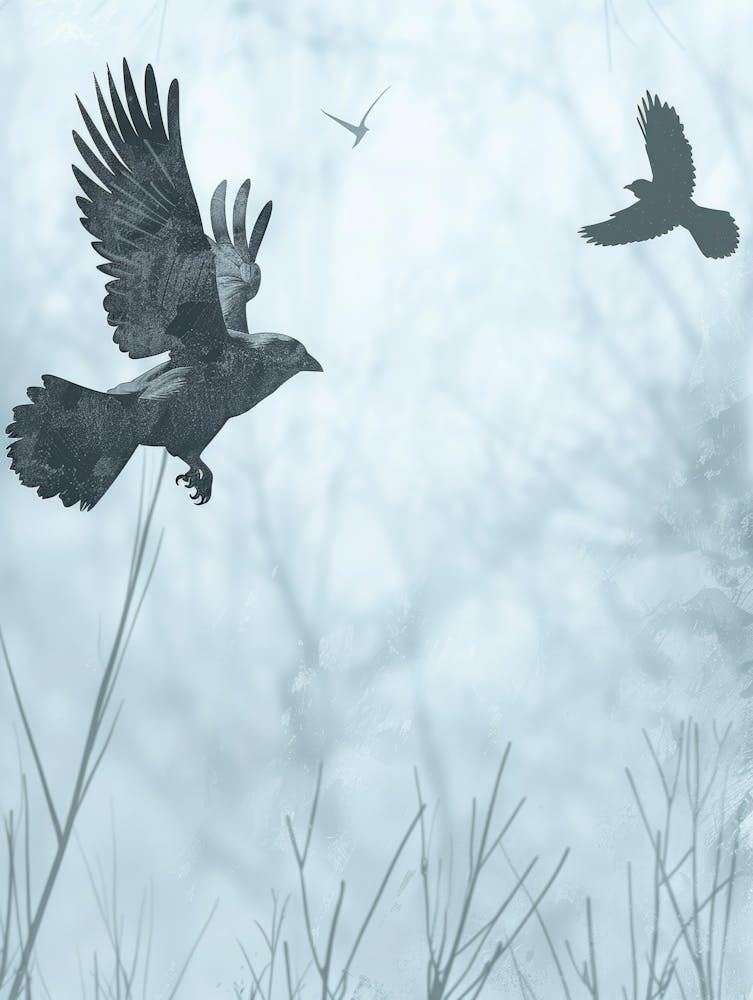 Crows In Flight 2