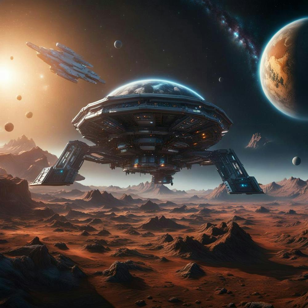 Spaceship In Space