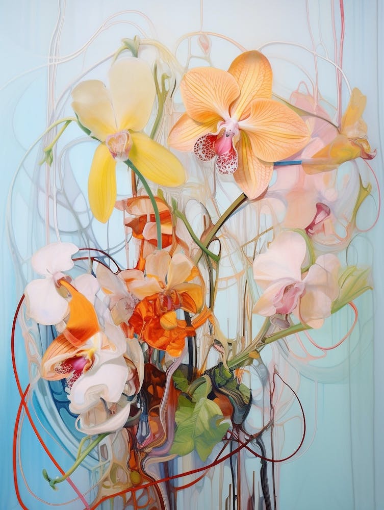 Abstract Flower Painting Monkey Orchid