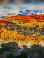 Crinkle Crags Over Loughrigg, Above Ambleside In The Lake District, Uk In Autumn
