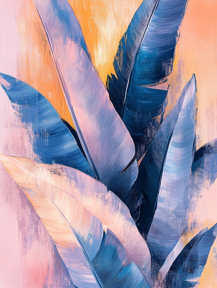 Blue And Pink Leaves 4