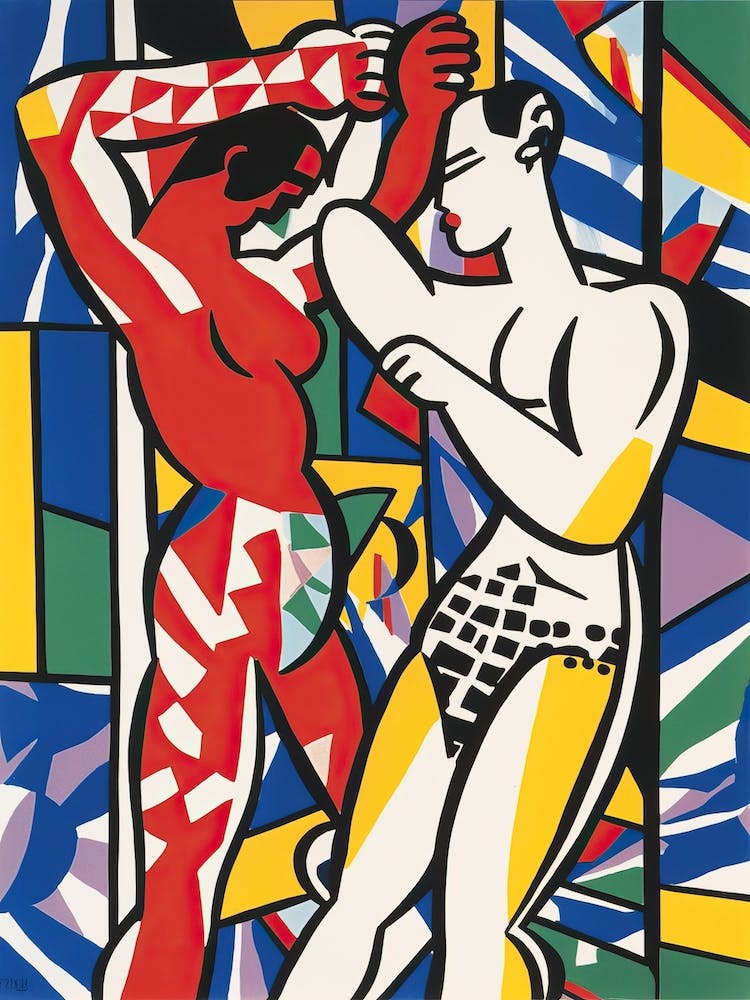 Boxing In The Style Of Matisse 1