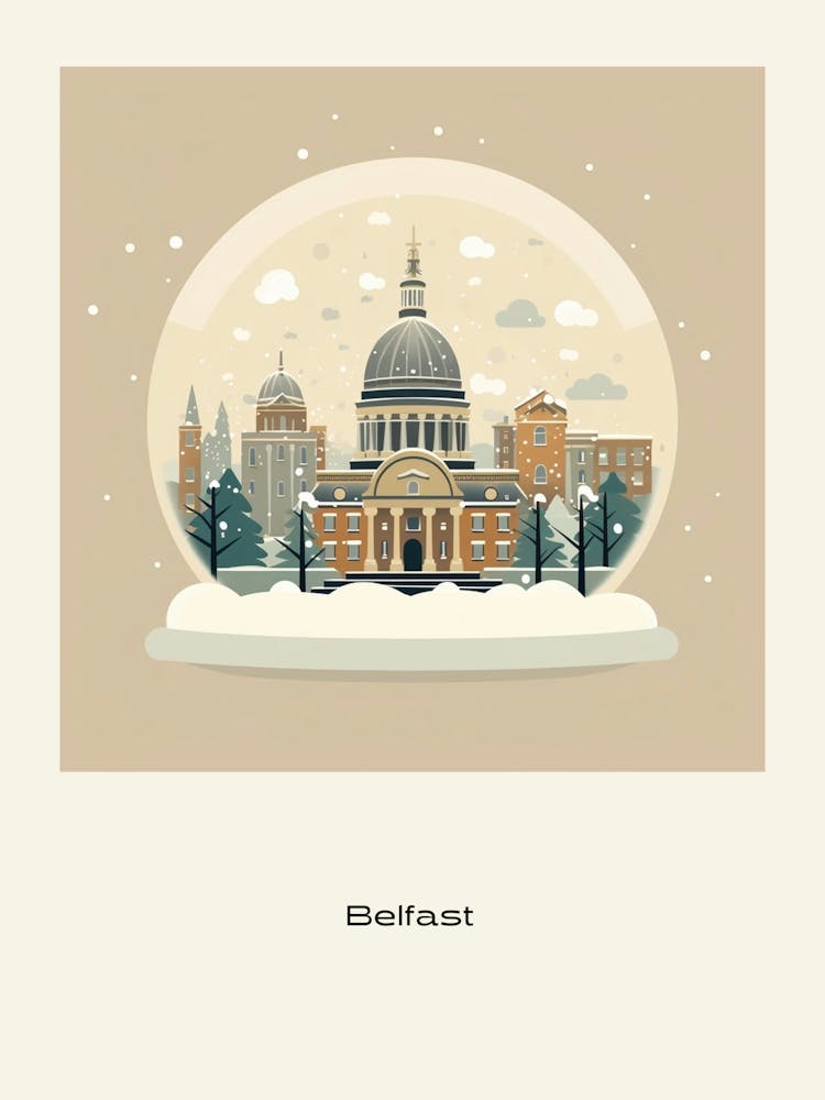 Belfast Vereinigtes Königreich Schneekugel Poster