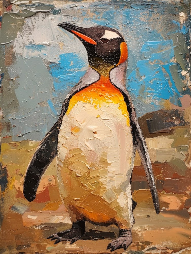Galapagos Penguin Phillip Island The Penguin Parade Colour Block Painting 3
