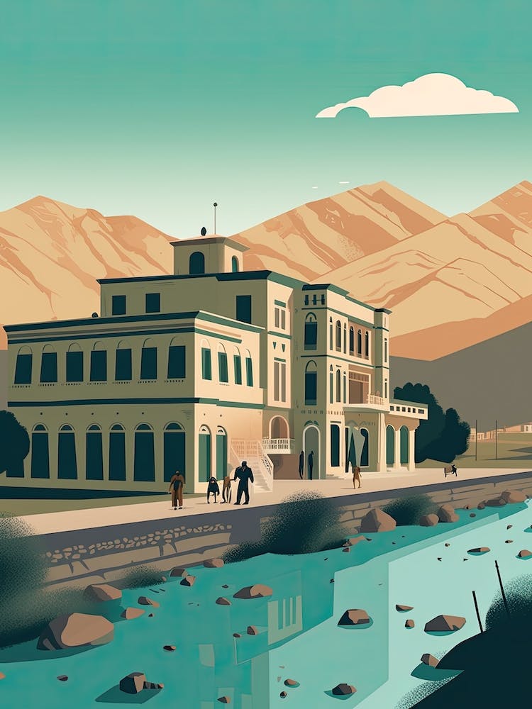 Kabul Afghanistan Travel Illustration 4