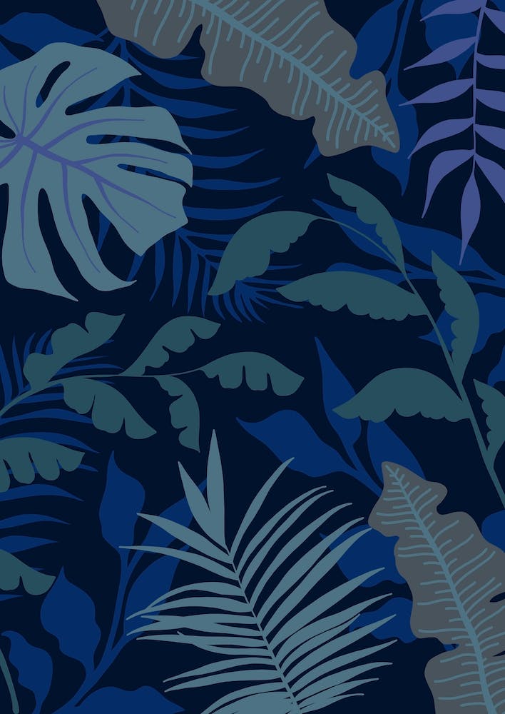 Blue Jungle Leaves