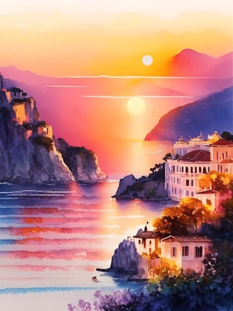 The Amalfi Coast Watercolour 4