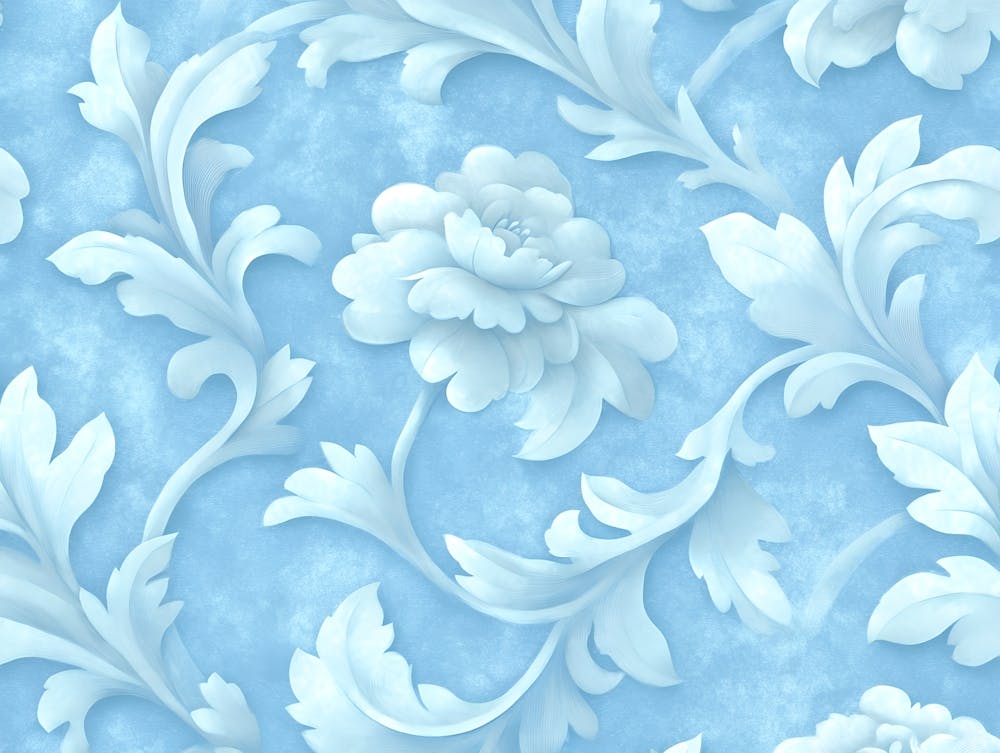 Blue Floral Wallpaper
