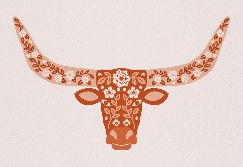 Floral Longhorn   Burnt Orange