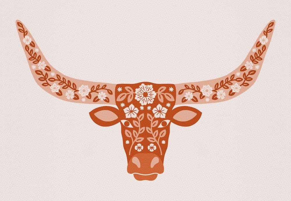 Floral Longhorn   Burnt Orange