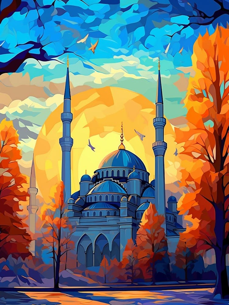 Blue Mosque Sultan Ahmed Mosque Pixel Art 10