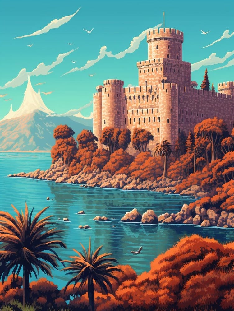 Bodrum Castle St Peters Caastle Pixel Art 1