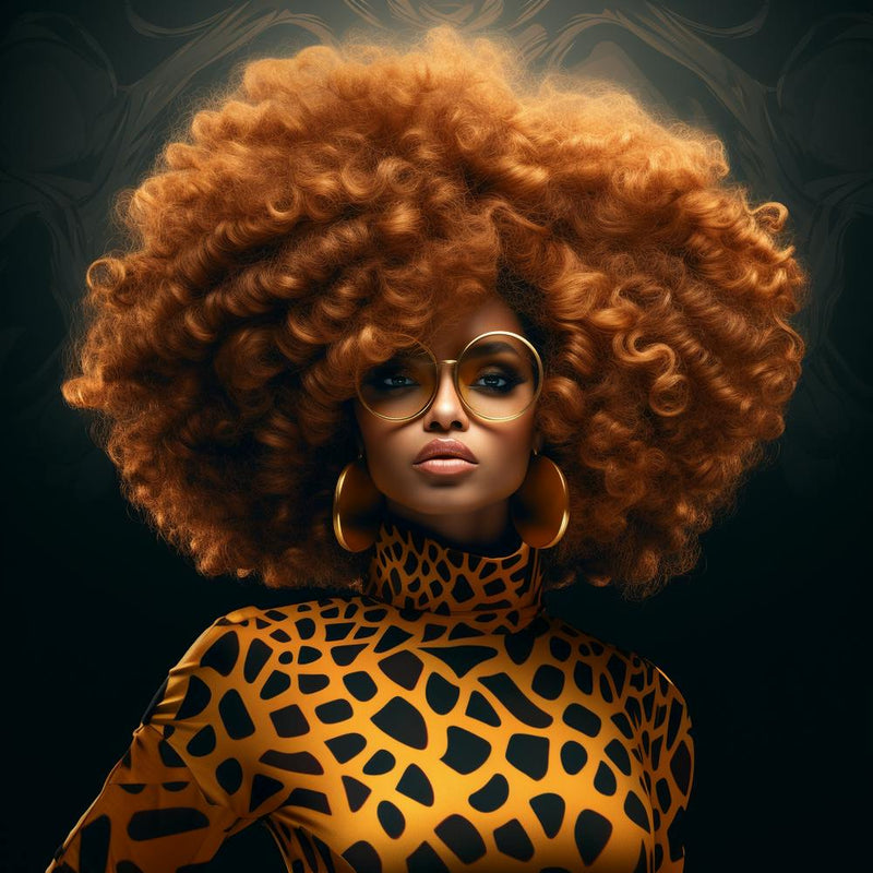 Afro Girl In Leopard Print